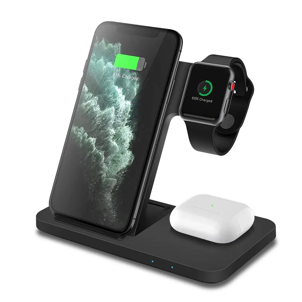 Cargador Magnetico telefonu şarj cihazları toplu çok fonksiyonlu QI 3 in 1 hızlı kablosuz şarj için telefon/iwatch/hava bakla
