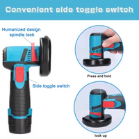 Mini-meuleuse d'angle sans fil sans balais 500W, outil électrique portable de meulage, de découpe et de polissage avec 2 batteries pour le bricolage à domicile