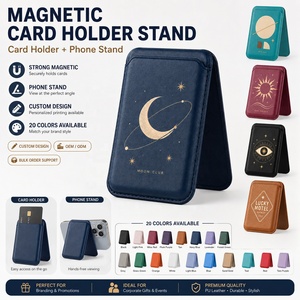 Portefeuille en cuir varié avec porte-cartes, support pliable pour téléphone, support magnétique puissant pour cartes de crédit pour <span class=keywords><strong>iPhone</strong></span> - Product Image 2