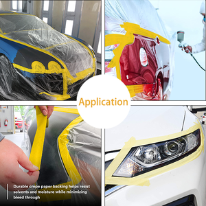 Cinta adhesiva de <span class=keywords><strong>pintor</strong></span> de papel resistente al calor de núcleo pequeño amarillo <span class=keywords><strong>barato</strong></span> de buena calidad para pintura automotriz de <span class=keywords><strong>coche</strong></span> - Product Image 4