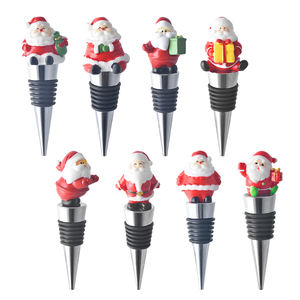 OUYADA toptan noel partisi iyilik zarif Metal noel baba ve kırmızı şarap stoper noel ağacı tarafından vakumlu şişe stoper - Product Image 5