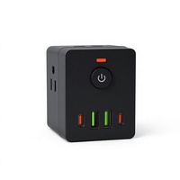 Adaptateur multi-prises US AOTA 6-en-1 avec 2 prises AC et 4 ports USB avec charge rapide Type-C HN-CB-001 Cube d'alimentation compact pour extension murale