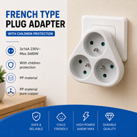 Adaptateur de prise française Selamp avec protection enfant 3x16A 230V 3680W Max PP & Cuivre Pur 3 prises IP20 Garantie 2 ans