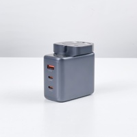 Cargador de Pared GaN de 100W con Pantalla TFT Inteligente, Enchufe Plegable, 2 Puertos Tipo C + USB, Carga Rápida de Protocolo Completo, Adaptador OTP de 30W