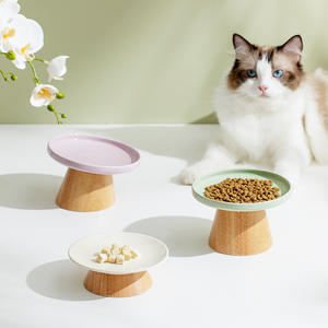 Plato de Comida para Mascotas de Cerámica con Altura Ajustable, Antideslizante, para Gatos, Secado por Congelación, Cómodo para la Columna Cervical, Plato de Alimentación Conveniente para Cachorros - Product Image 2
