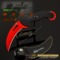 Couteaux Karambit tactiques CSGO 20CM entièrement métalliques avec étui en cuir, articles de collection pour le gaming et modèle d'exposition