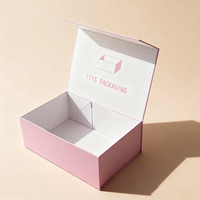 Boîte magnétique pliante en papier couché personnalisée en promotion, nouvelle grande boîte d'emballage cadeau avec doublure en éponge recyclée pour chaussettes