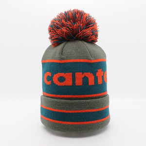 Unisex Custom Embroidery Logo Jacquard Knitted Beanie <b>Hat</b> Good Quality Soft Fabric Comfortable <b>Pompom</b> <b>Hat</b> - Product Image 2
