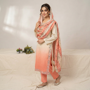 Robe traditionnelle indienne pakistanaise en coton pour femmes, longueur cheville, avec imprimé floral, coupe régulière, tenue décontractée - Product Image 1
