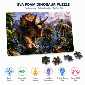 Puzzle d'aventure dinosaure en mousse EVA souple, non toxique et imperméable, 108 pièces, pour l'apprentissage et le jeu parent-enfant - Product Image 5
