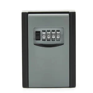 コード付きブラックカラー装飾ウォールメーターメタルコンビネーションロックキーボックスメタルブラックカラーキーボックス