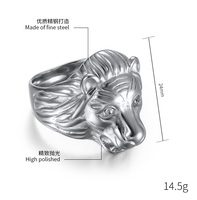 Bague pour homme en acier inoxydable plaqué or 18 carats avec tête de lion et accent diamant pour mariage, fiançailles, cadeau, fête, anniversaire