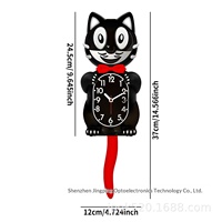 Horloge murale silencieuse de style européen en acrylique, thème chat, luxe haut de gamme, pour salon, créative, vente en gros