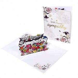 Carte de vœux 3D Pop-Up Fleur Flora pour Vœux de Bon Rétablissement ou de Condoléances - Product Image 1