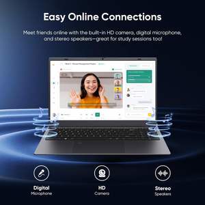 Portátil para Juegos de 15.6 Pulgadas, Procesador N95, 16GB DDR4, 512GB SSD, Ángulo de Apertura de 180°, Desbloqueo por Huella Dactilar, Teclado Retroiluminado - Product Image 2