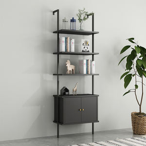 באיכות גבוהה זול פלדה מודרני סולם מדפים יחידת מתכת קיר רכוב עיצוב 4 שכבה צינור פלדה - Product Image 5