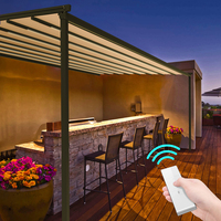 Pérgola Retráctil Eléctrica para Exteriores, con Techo Retráctil, Estructura de Aleación de Aluminio con Recubrimiento en Polvo, Bioclimática y Ecológica