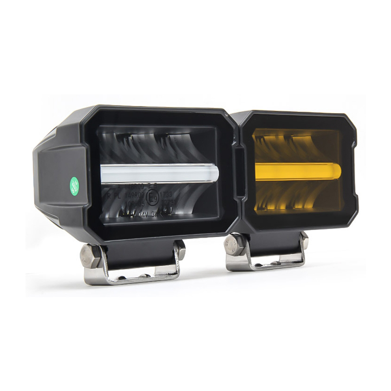 2025 New E-Mark E9 5'' 30W 2800LM Square ECE R112 R7 R65 R10 LED Work Light Spot Work Light With Dual Color DRL for Vehicle