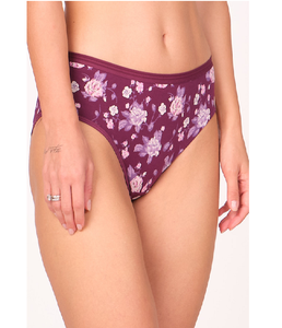 Braguitas Hipster para Mujer, Color Morado Oscuro, Estampado Floral, Cintura Media, Tela de Algodón, Cintura Elástica con Estampado Elegante y Elástico - Product Image 4