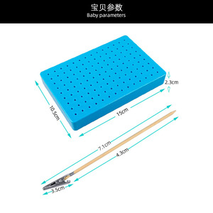 <b>Small</b> Blue Painting Clamp Stand With <b>Wooden</b> Sticks And Clips Set Of 10 For Craft Supplies - Product Image 3