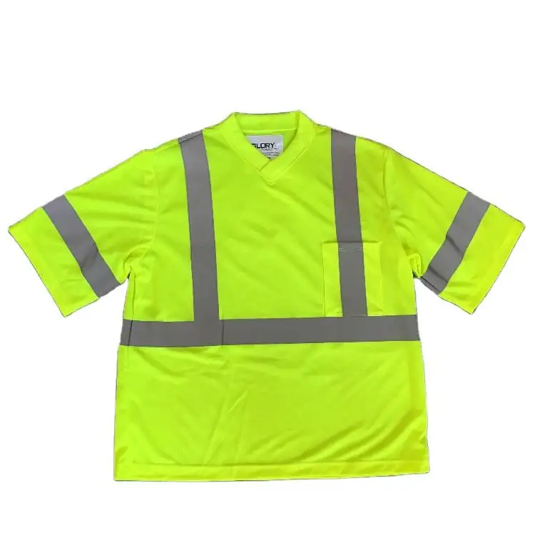 Camiseta canadiense de alta visibilidad, ropa de seguridad reflectante para ciclismo, color plata