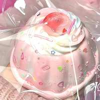 Jouet anti-stress ultra-doux en silicone de qualité alimentaire, unisexe, à usage général, en forme de pudding à la crème de cerise, à presser, fait main, DIY
