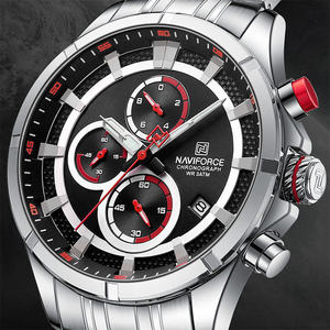 Montres à quartz lumineuses NAVIFORCE 8046 pour hommes, en acier, étanches, avec calendrier, chronographe, trois aiguilles, originales, nouvelle mode - Product Image 3