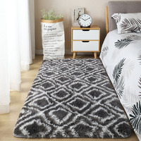 Tapis de salle de bain en fausse fourrure polyester, abstraits, fabriqués à la machine, lavables, tapis personnalisés fabriqués en Chine