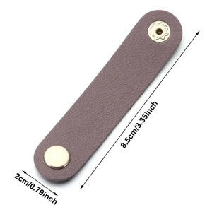 Venta directa de fábrica de organizador de cables para auriculares de cuero PU con hebilla creativa para gestión de cables, cable portátil para auriculares - Product Image 4