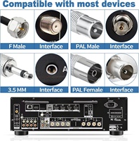 Antenne FM de type T pour intérieur, 75 ohms, coaxiale, avec multi-connecteurs pour radio Bose Wave