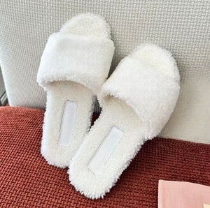 Chaussons en peluche brodés de luxe pour femmes, style confortable et chaud, à semelle plate, pour la maison - Product Image 6