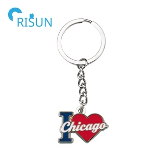 Fabricación Metal Esmalte Personalizado <span class=keywords><strong>Chicago</strong></span> Llavero <span class=keywords><strong>Chicago</strong></span> Star Llavero Ciudad de <span class=keywords><strong>Chicago</strong></span> Bandera Llavero - Product Image 5
