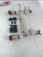 Sistem Peredam Knalpot Olahraga Ringan KM Performance Titanium Insulated Catback untuk Ferrari F8 Tributo 3.9T V8 dengan Sistem Perlindungan Termal
