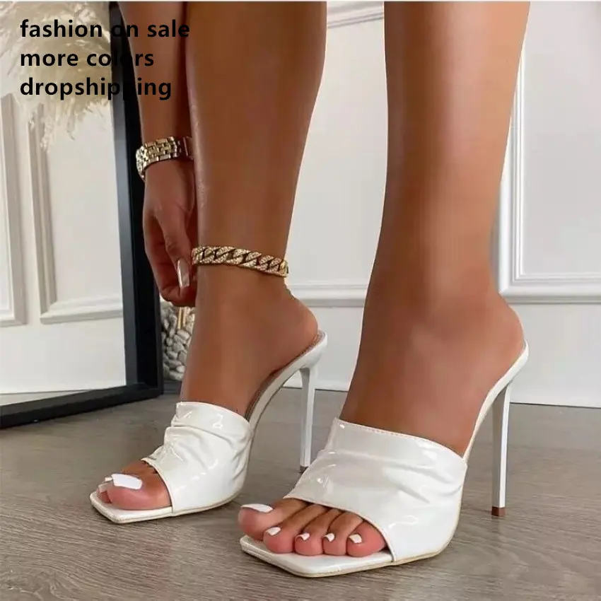 2022 New arrival fashion sexy solid color Sexy Sexy Black Luxury Trendy Women Fashion High Heel Sandals Shoes