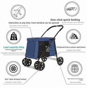 40KG 88lbs Heavy Duty Oxford Eco-friendly <strong>Pet</strong> Stroller Folding Cart Carrier for Medium Large <strong>Dogs</strong> Outdoor Travel <strong>Jogger</strong> Wagon - Product Image 2