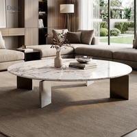Moderner Luxus-Couchtisch aus gesintertem Stein im italienischen Design, minimalistischer großer Beistelltisch mit Kreuzgestell für Villen