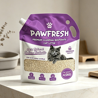 Pochette à bec verseur biodégradable et écologique de 4,5 kg, taille personnalisée, durable, avec fenêtre découpée et trou de poignée pour sacs de litière pour chat