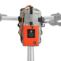 Sacoche de potence de vélo Rhinowalk 1L, porte-gobelet de vélo avec support de bouteille d'eau pour guidon, poches en filet pour téléphone, collations et équipement de bikepacking