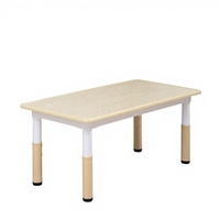 Table rectangulaire en plastique et bois pour enfants de maternelle SINKIPA, hauteur réglable, design moderne, multifonctionnelle