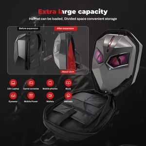 Mochila Expandible Impermeable para Motocicleta con Luces LED Inteligentes, Mochila con Luces LED de Advertencia para Motociclistas - Product Image 1