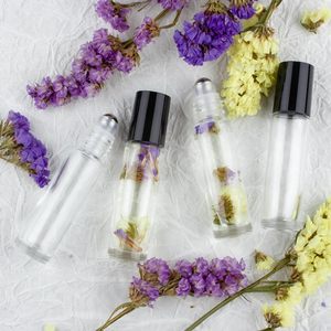Flacon roll-on en verre transparent de 10 ml pour huile de parfum, format voyage, avec bouchons, portable, flacon roll-on en verre de 10 ml pour parfum - Product Image 5