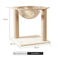 Maison pour chat moderne, compacte, en tissu écologique, intégrée au carton, type capsule spatiale, avec structure d'escalade, griffoir et jouets pour animaux de compagnie