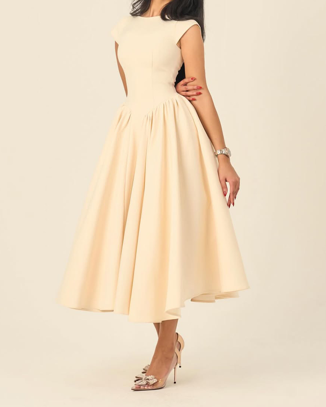 [JILLSTUART]★25SS★韓国人気★Pleated One Piece Dress 2025 Black Satin Pleated Long One Piece Dress Gown Autumn