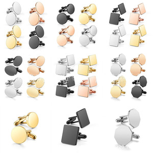 Hình bầu dục đa giác Khuy măng sét khắc chú rể phù rể bestman khoảng trống còng liên kết cá nhân ủng hộ đám cưới Khuy măng sét để trang trí - Product Image 3