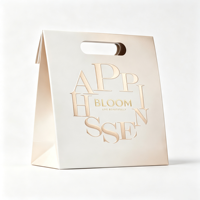 Sac cadeau artisanal en papier kraft mat recyclable marron personnalisé avec poignées en corde torsadée, ruban et logo doré, emballage de luxe pour aliments