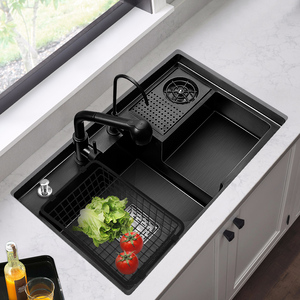 Fregadero escalonado Nano de acero inoxidable 304, lavabo para verduras, alta lavadora, para cafetería, Bar, vino, fregadero de cocina, Envío Gratis - Product Image 3