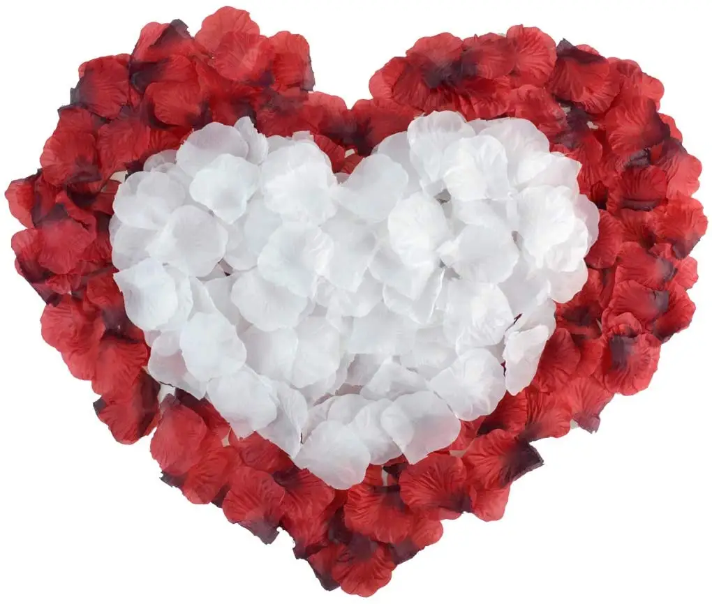 バレンタインデーギフト造花バラの花びらサンバレンタインデーの装飾用品赤ピンクシルクバラの花びら結婚式の装飾