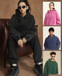 HIC Sudadera con capucha de lana de peso pesado con logotipo personalizado Sudadera con capucha estampada de talla grande para hombre con bordado 3D para primavera - Product Image 2
