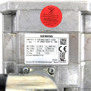 Motor Sincrónico de 6 Polos, Serie 1FK7, 0.69 kW / 1.6 Nm, 6000 RPM, 1FK7040-5AK71-1EG0 1FK7040-5AK71-1EH3 - Product Image 3