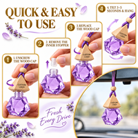 Diffuseur d'air suspendu pour voiture, désodorisant liquide longue durée 8 ml, flacon diffuseur en verre pour voiture, huile aromatique